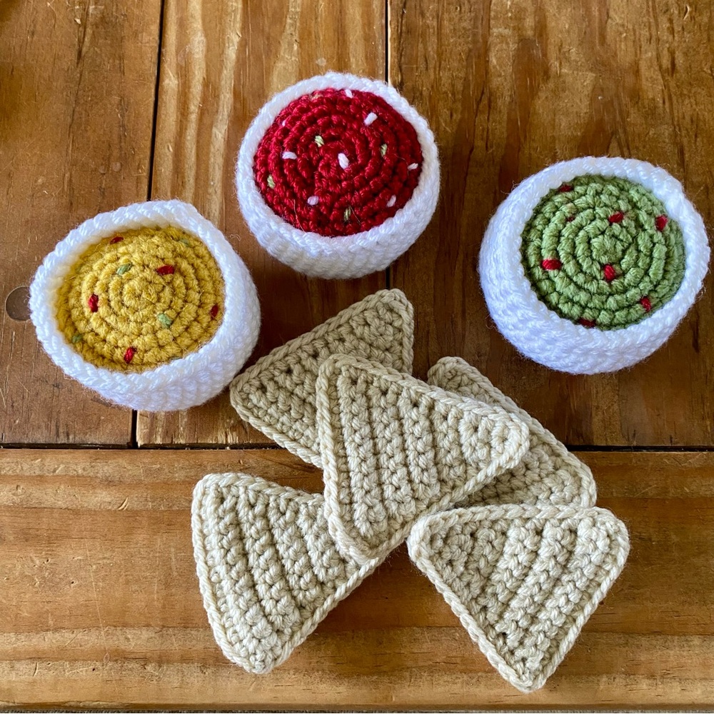 Crocheted Salsa and Chips Set
